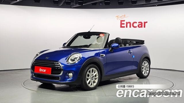 MINI COOPER CONVERTIBLE 2019 — 141 326 км, синий, Корея — под ключ — фото 1