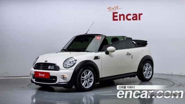 MINI COOPER CONVERTIBLE 2014 — 82 815 км, белый-перламутр, Корея — под ключ — фото 1