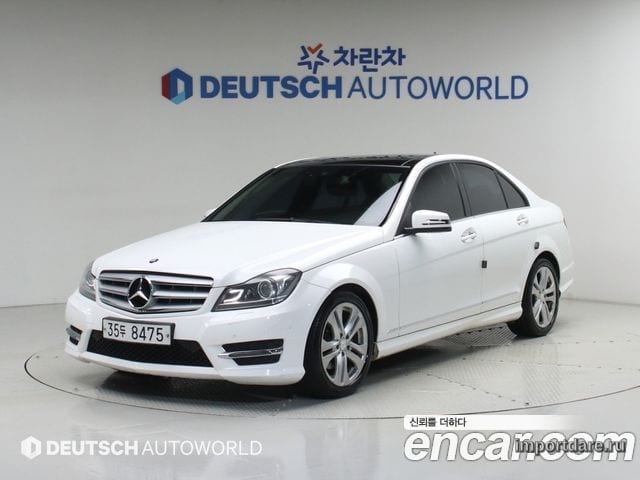 MERCEDES-BENZ C-CLASS W204 2013 — 158 873 км, белый-перламутр, Корея — под ключ — фото 1