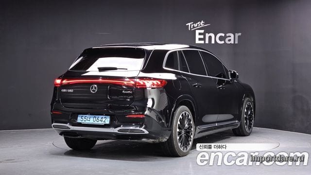MERCEDES-BENZ EQS SUV X296 2023 — 77 791 км, чёрный, Корея — под ключ — фото 1