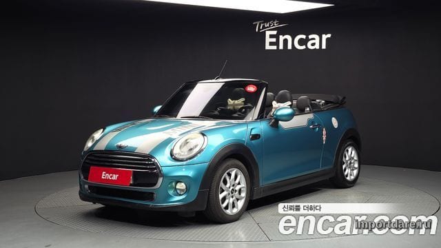 MINI COOPER CONVERTIBLE 2018 — 142 103 км, голубой, Корея — под ключ — фото 1
