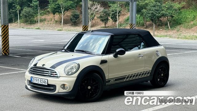 MINI COOPER CONVERTIBLE 2012 — 122 429 км, белый-перламутр, Корея — под ключ — фото 1