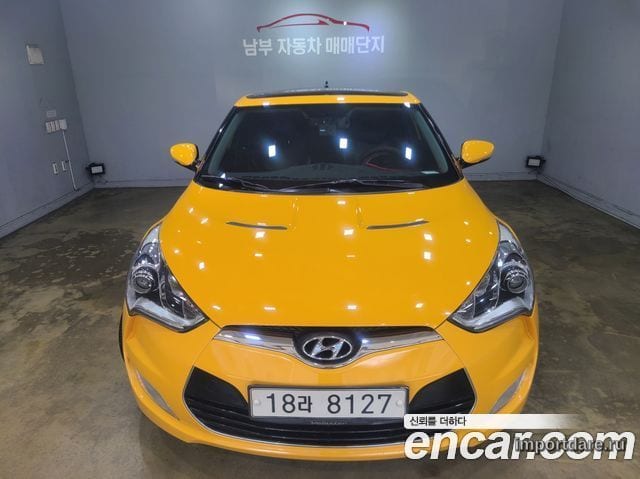 HYUNDAI VELOSTER 2013 — 128 000 км, жёлтый, Корея — под ключ — фото 1