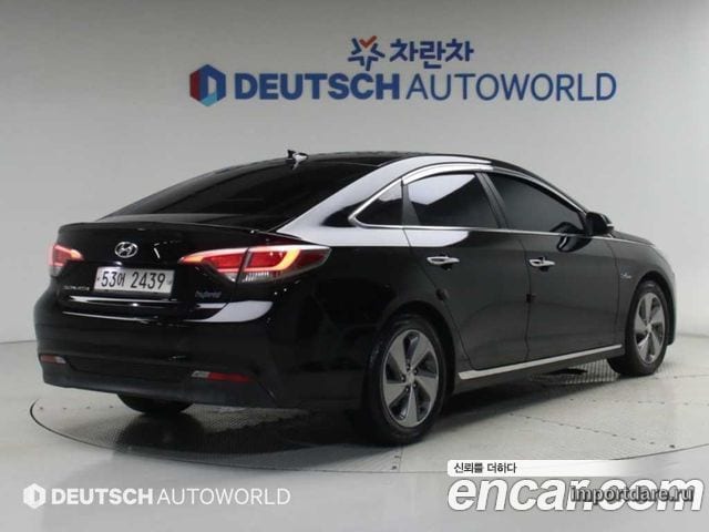 HYUNDAI SONATA HYBRID 2016 — 138 440 км, чёрный, Корея — под ключ — фото 2