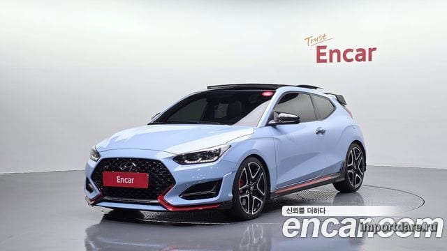HYUNDAI VELOSTER 2019 — 49 034 км, голубой, Корея — под ключ — фото 1