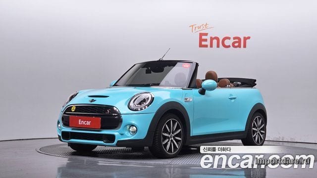 MINI COOPER S CONVERTIBLE 2018 — 95 297 км, голубой, Корея — под ключ — фото 1