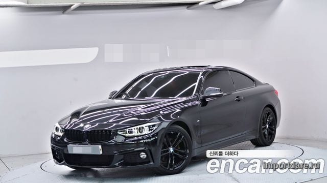BMW 4 SERIES 2018 — 90 400 км, чёрный, Корея — под ключ — фото 1