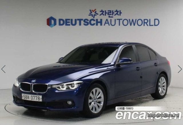 BMW 3 SERIES 2016 — 84 534 км, синий, Корея — под ключ — фото 1