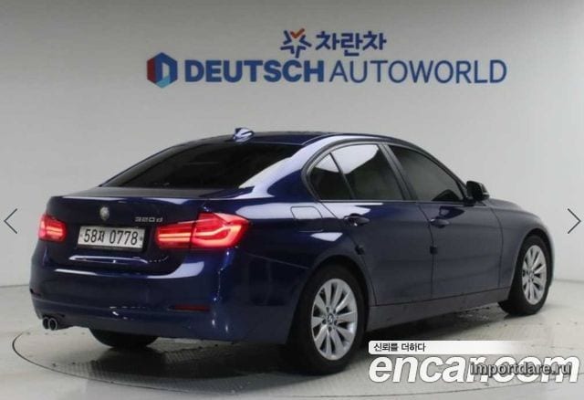 BMW 3 SERIES 2016 — 84 534 км, синий, Корея — под ключ — фото 2