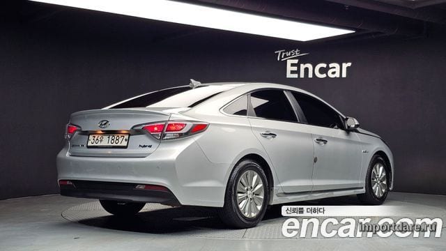 HYUNDAI SONATA HYBRID 2015 — 228 146 км, серебристо-серый, Корея — под ключ — фото 2