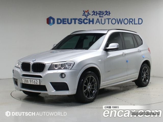 BMW X3 2013 — 200 677 км, серебристый, Корея — под ключ — фото 1