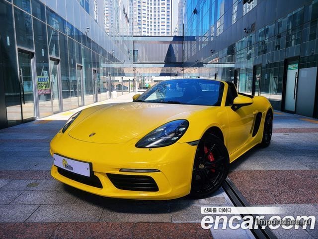 PORSCHE 718 BOXSTER 2017 — 134 416 км, оранжевый, Корея — под ключ — фото 1