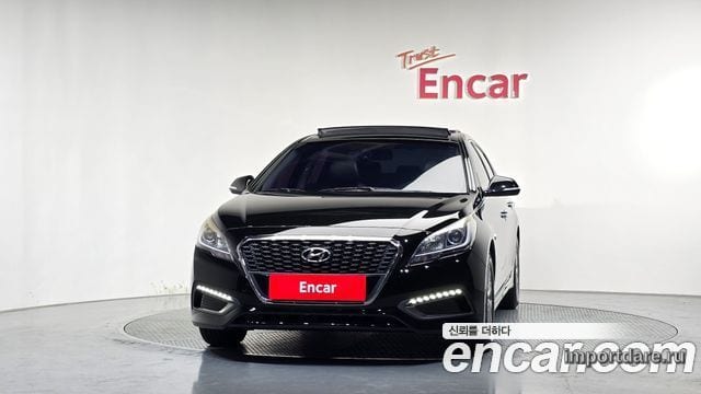 HYUNDAI SONATA HYBRID 2016 — 117 510 км, чёрный, Корея — под ключ — фото 3
