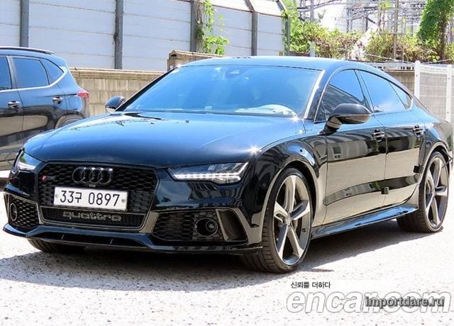AUDI RS7 2016 — 150 500 км, чёрный, Корея — под ключ — фото 2