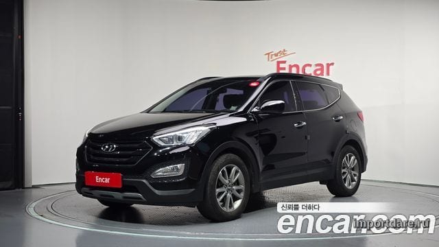 HYUNDAI SANTA FE 2014 — 166 599 км, чёрный, Корея — под ключ — фото 1