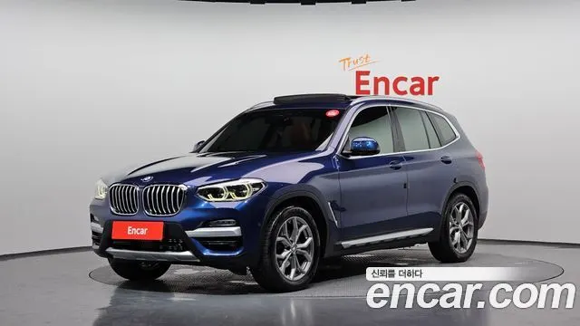 BMW X3 2019 — 101 872 км, синий, Корея — под ключ — фото 1