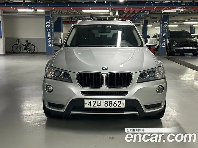 BMW X3 2011 — 221 917 км, серебристый, Корея — под ключ — фото 2
