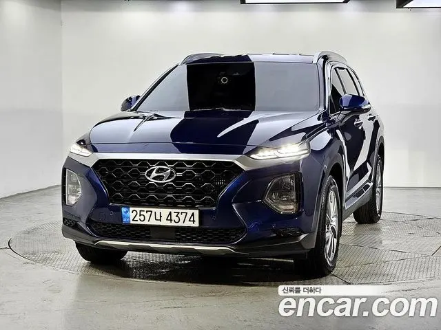 HYUNDAI SANTA FE 2019 — 114 049 км, синий, Корея — под ключ — фото 2