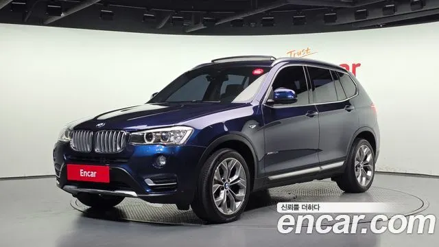 BMW X3 2016 — 208 714 км, синий, Корея — под ключ — фото 1