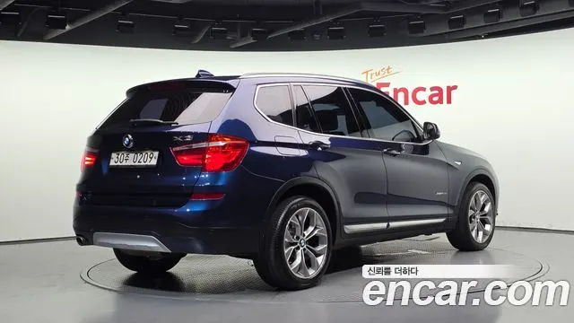 BMW X3 2016 — 208 714 км, синий, Корея — под ключ — фото 2