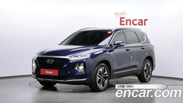 HYUNDAI SANTA FE 2019 — 61 568 км, синий, Корея — под ключ — фото 1