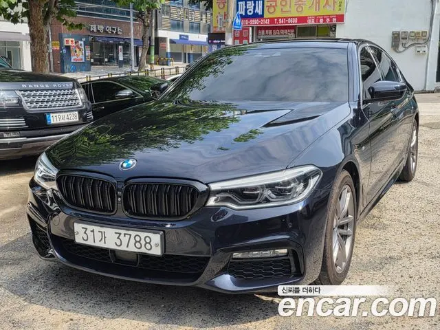 BMW 5 SERIES 2018 — 150 035 км, синий, Корея — под ключ — фото 1