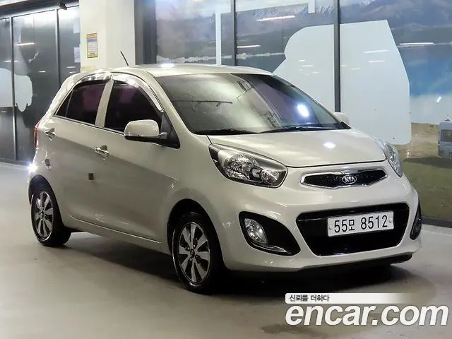KIA MORNING 2014 — 95 052 км, белый-перламутр, Корея — под ключ — фото 1