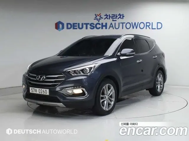 HYUNDAI SANTA FE 2016 — 102 088 км, синий, Корея — под ключ — фото 1
