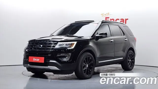 FORD EXPLORER 2017 — 141 515 км, чёрный, Корея — под ключ — фото 1