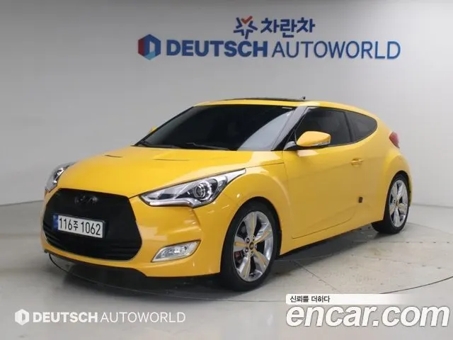 HYUNDAI VELOSTER 2013 — 126 568 км, жёлтый, Корея — под ключ — фото 1
