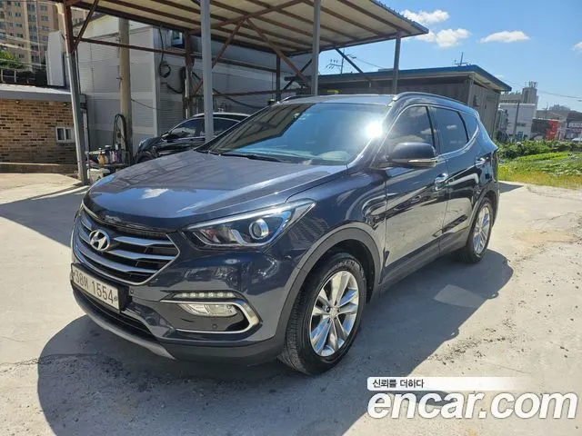HYUNDAI SANTA FE 2018 — 117 000 км, синий, Корея — под ключ — фото 1