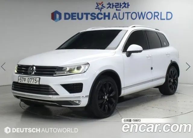 VOLKSWAGEN TOUAREG 2015 — 187 896 км, белый, Корея — под ключ — фото 1