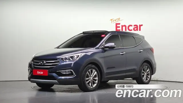 HYUNDAI SANTA FE 2018 — 164 345 км, синий, Корея — под ключ — фото 1