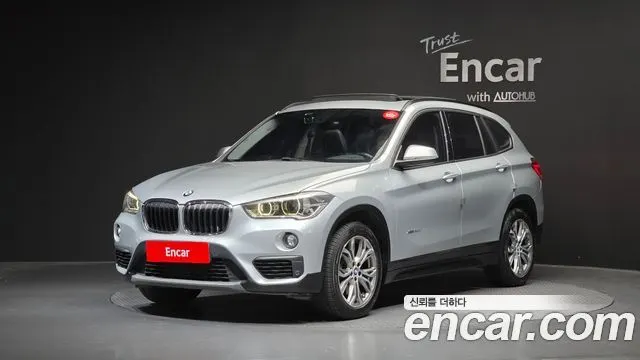 BMW X1 2018 — 130 551 км, серебристый, Корея — под ключ — фото 1